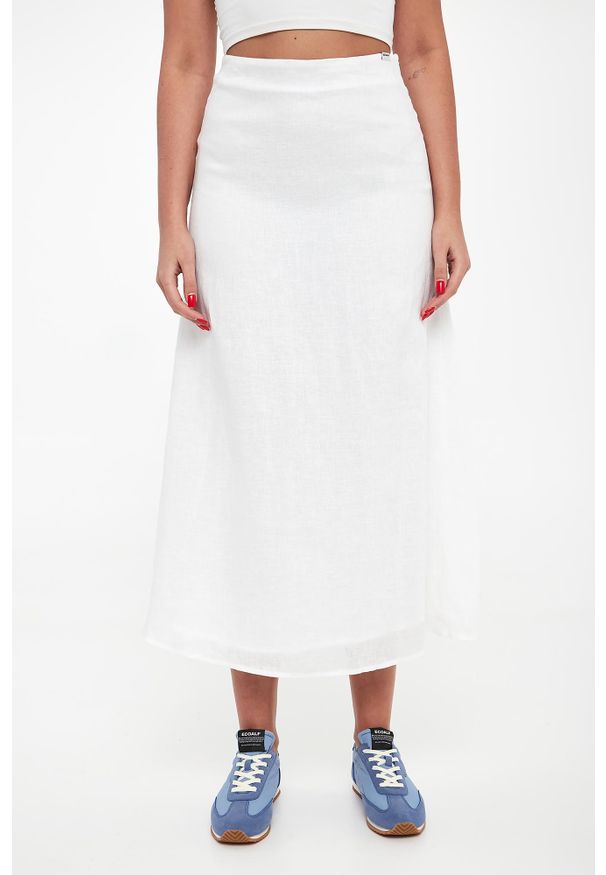 Ecoalf - Spódnica lniana midi Beth ECOALF. Materiał: len