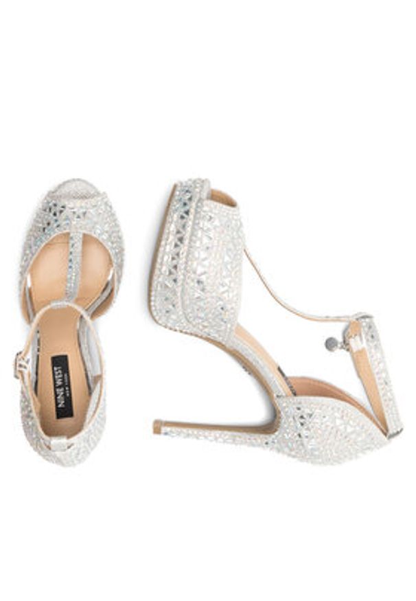 Nine West Sandały NISA SY015-1NW Srebrny. Kolor: srebrny. Materiał: materiał