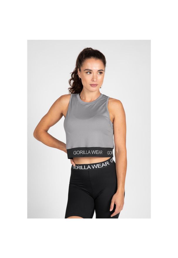 GORILLA WEAR - Damski crop top Gorilla Wear Colby. Kolor: szary. Materiał: materiał. Sport: fitness