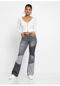 bonprix - Dżinsy Flared mid waist. Kolor: szary #3