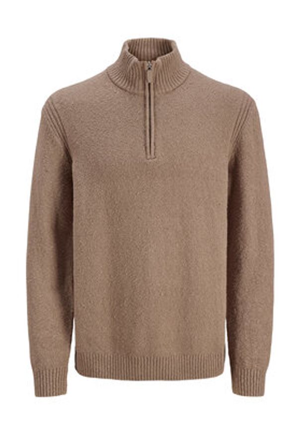 Jack & Jones Sweter Point 12287316 Beżowy Relaxed Fit. Kolor: beżowy. Materiał: bawełna