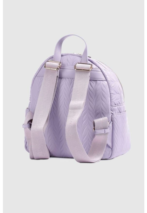 Valentino by Mario Valentino - VALENTINO Tłoczony fioletowy plecak z logo sunny re backpack. Kolor: fioletowy