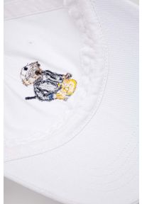 Polo Ralph Lauren czapka z daszkiem bawełniana kolor biały z aplikacją. Kolor: biały. Materiał: bawełna. Wzór: aplikacja #3