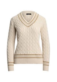 Lauren Ralph Lauren - LAUREN RALPH LAUREN Sweter 200963658001 Écru Relaxed Fit. Materiał: bawełna #5