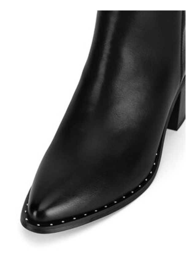 DeeZee Botki HY17367-1 Czarny. Kolor: czarny. Materiał: skóra