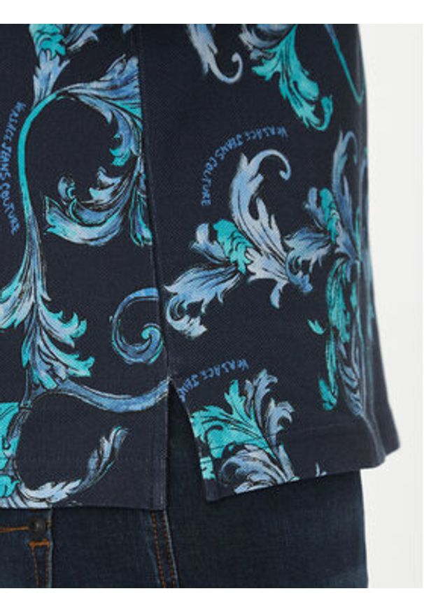 Versace Jeans Couture Polo 78GAG6S0 Granatowy Regular Fit. Typ kołnierza: polo. Kolor: niebieski. Materiał: bawełna