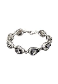 Polcarat Design - Bransoletka srebrna z kryształami Swarovskiego L 1595. Materiał: srebrne. Kolor: srebrny. Wzór: aplikacja. Kamień szlachetny: kryształ