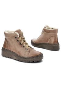 Brązowe Trzewiki Armodo Ocieplane Obuwie Damskie. Zapięcie: sznurówki. Kolor: brązowy. Materiał: skóra, materiał, futro, syntetyk, guma. Sezon: zima. Obcas: na koturnie. Styl: klasyczny #6
