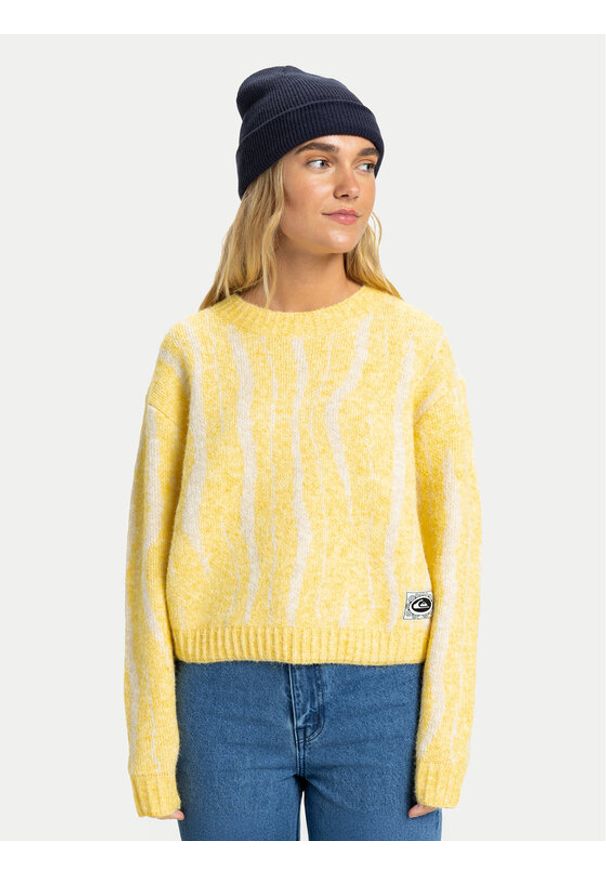 Quiksilver Sweter Selwyn EQWSW03031 Żółty Cropp Fit. Kolor: żółty. Materiał: syntetyk