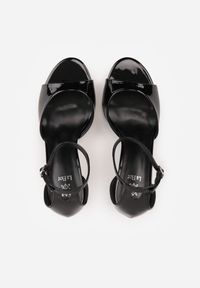 Renee - Czarne Eleganckie Sandały na Szpilce z Paskiem z Klamerką Berose. Zapięcie: pasek. Kolor: czarny. Obcas: na szpilce. Styl: elegancki. Wysokość obcasa: średni #5