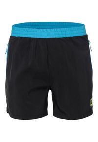 IQ - Męskie Spodenki Ireno 4 Way Stretch Shorts. Kolor: czarny, niebieski, wielokolorowy. Sport: turystyka piesza