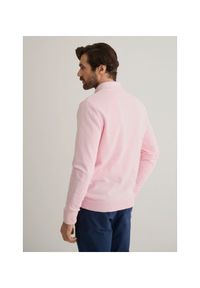 Ochnik - Sweter męski. Okazja: na co dzień. Kolor: różowy. Materiał: bawełna. Długość: długie. Styl: casual, klasyczny