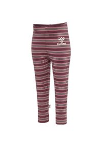 Legginsy dziewczęce Hummel United. Kolor: beżowy, fioletowy, różowy, wielokolorowy. Wzór: paski