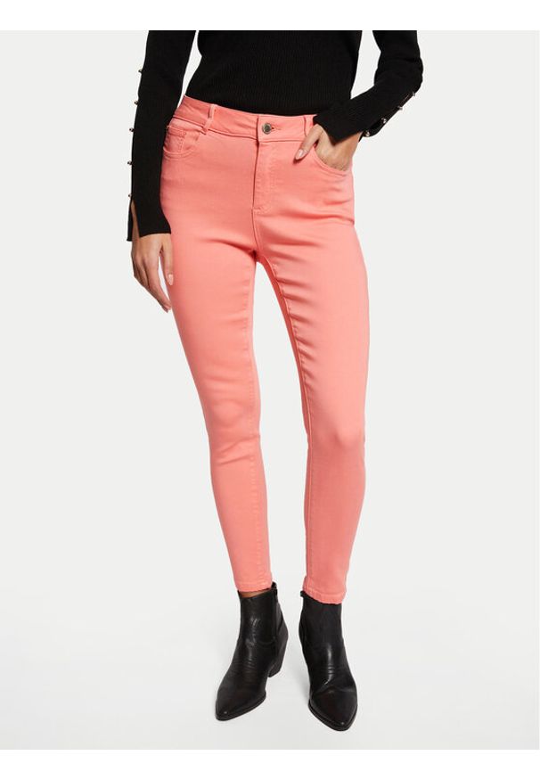 Morgan Jeansy 241-POLIA1 Koralowy Skinny Fit. Kolor: pomarańczowy