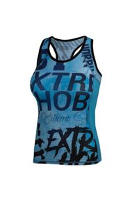 Tank Top fitness damski EXTREME HOBBY LETTERS BLACK techniczny. Kolor: niebieski. Materiał: elastan, poliester. Długość rękawa: bez rękawów. Sport: fitness #1