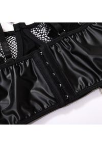 Intica - Komplet bielizny z siateczkowymi wstawkami na romantyczne chwile Veronika. Kolor: czarny. Materiał: materiał. Wzór: paski #7