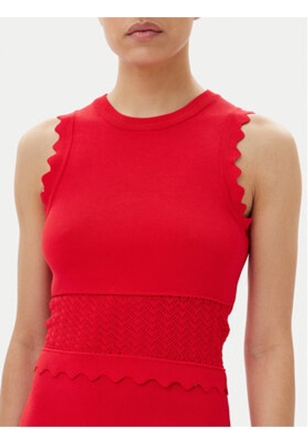 Gaudi Top 511FD43007 Czerwony Slim Fit. Kolor: czerwony. Materiał: syntetyk