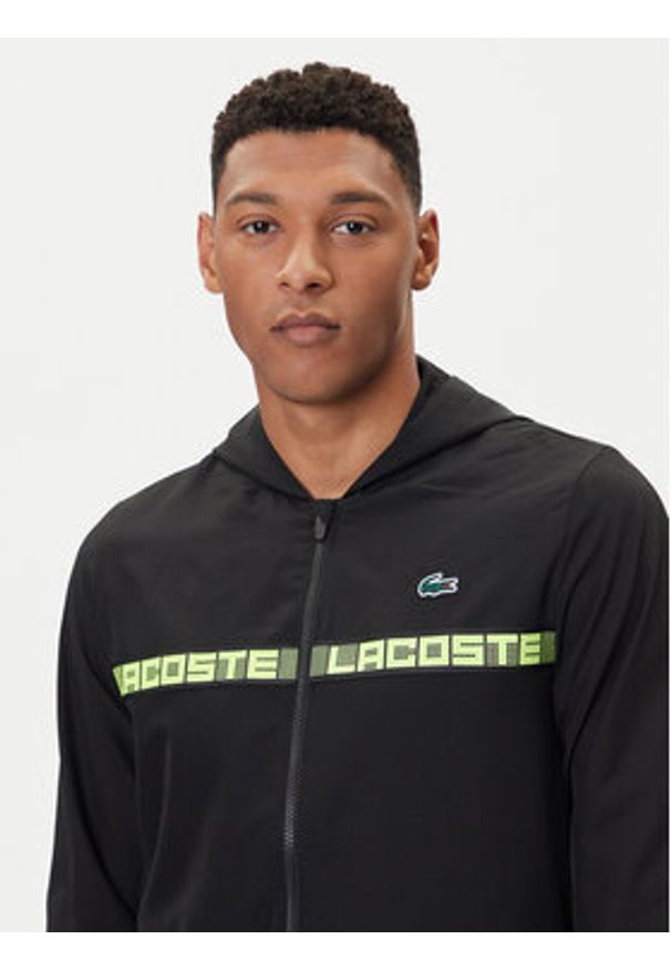 Lacoste Dres WH4757 Czarny Regular Fit. Kolor: czarny. Materiał: syntetyk