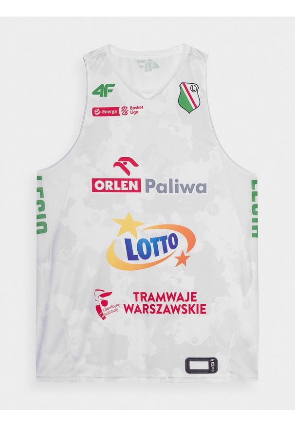 4f - Koszulka replika domowa z sezonu 2022/23 męska 4F x Legia Warszawa. Okazja: do domu. Kolor: wielokolorowy. Materiał: dzianina. Wzór: nadruk, moro, napisy. Styl: militarny