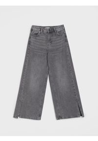 Sinsay - Jeansy wide leg z efektem sprania - szary. Kolor: szary #1