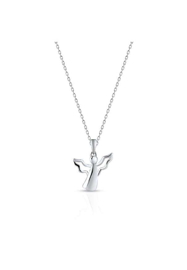 W.KRUK - Wisiorek srebrny anioł. Materiał: srebrne. Kolor: srebrny. Wzór: aplikacja