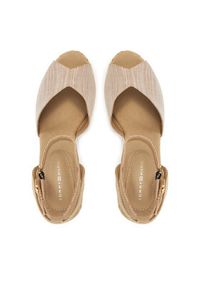 TOMMY HILFIGER - Tommy Hilfiger Espadryle Chambray High Wedge Espadrille FW0FW08588 Beżowy. Kolor: beżowy. Materiał: materiał #2