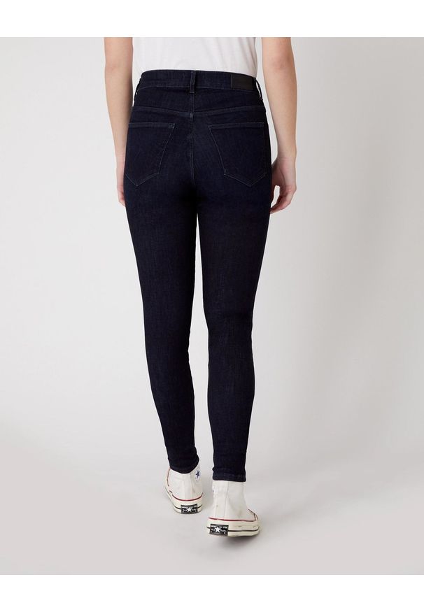 Wrangler - SPODNIE DAMSKIE WRANGLER HIGH RISE SKINNY BLUE BLACK W27HSZ51L 112128120