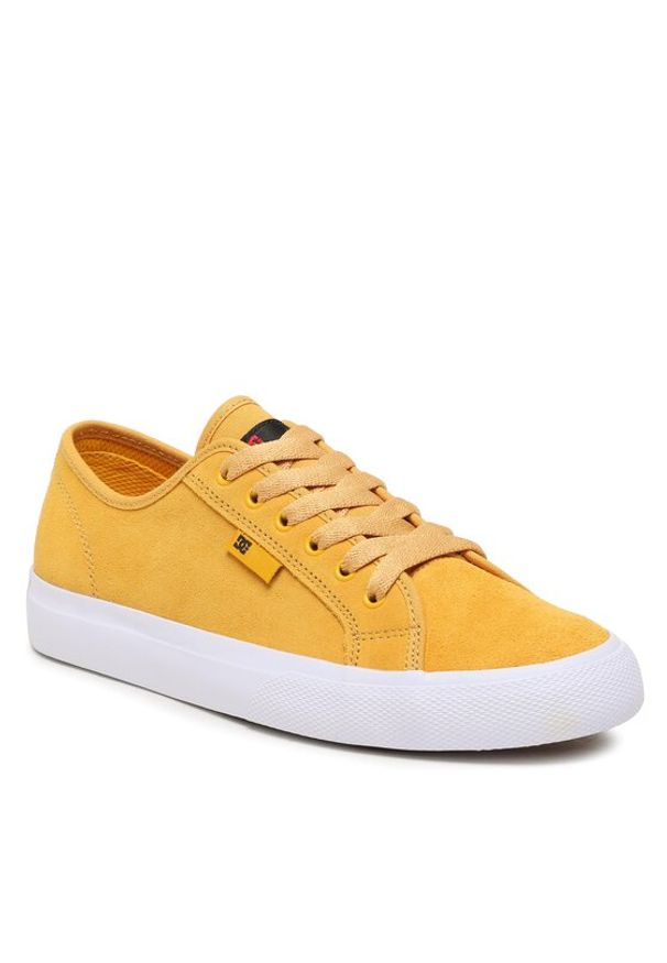 DC Sneakersy Manual S Shoe ADYS300637 Żółty. Kolor: żółty. Materiał: zamsz, skóra