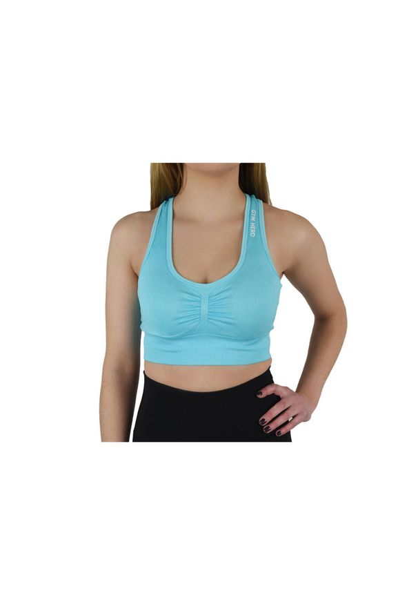 Gym Hero - Biustonosz sportowy damski GymHero Miami Cute Bra. Kolor: niebieski. Materiał: poliamid, elastan. Sport: fitness