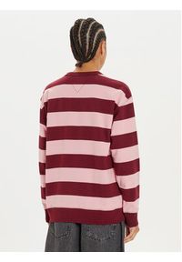 Tommy Jeans Bluza Ess Logo DW0DW19041 Fioletowy Relaxed Fit. Kolor: fioletowy. Materiał: bawełna