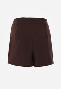 Renee - Brązowe Asymetryczne Spódnico-Szorty High Waist Tinetha. Stan: podwyższony. Kolor: brązowy #5