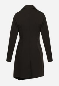 Born2be - Czarna Rozkloszowana Sukienka Mini z Kopertową Górą i Plisami na Dole Lontasa. Kolor: czarny. Typ sukienki: kopertowe. Styl: elegancki. Długość: mini #6