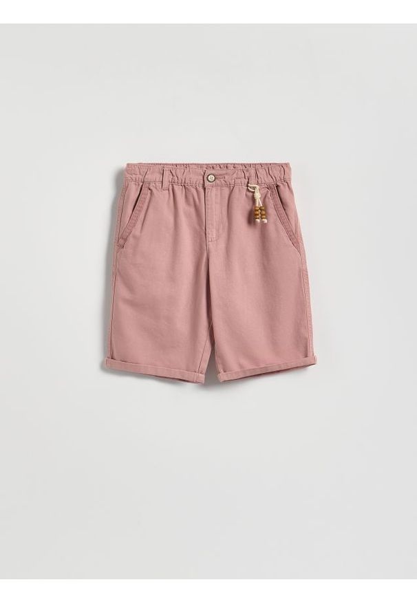Reserved - Bawełniane szorty - brudny róż. Kolor: różowy. Materiał: bawełna