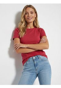 Sinsay - Bawełniana koszulka w paski - czerwony. Kolor: czerwony. Materiał: bawełna. Wzór: paski #1