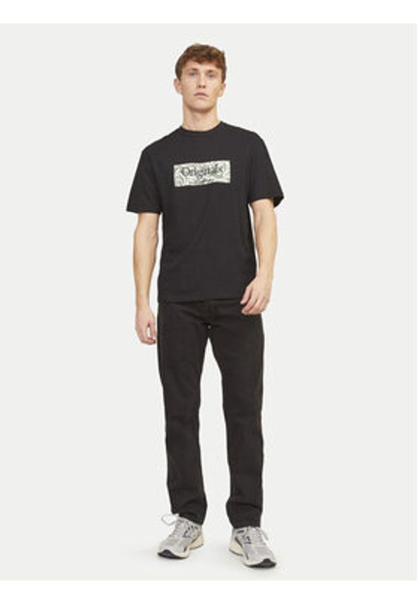 Jack & Jones - Jack&Jones T-Shirt Lafayette 12250436 Czarny Relaxed Fit. Kolor: czarny. Materiał: bawełna