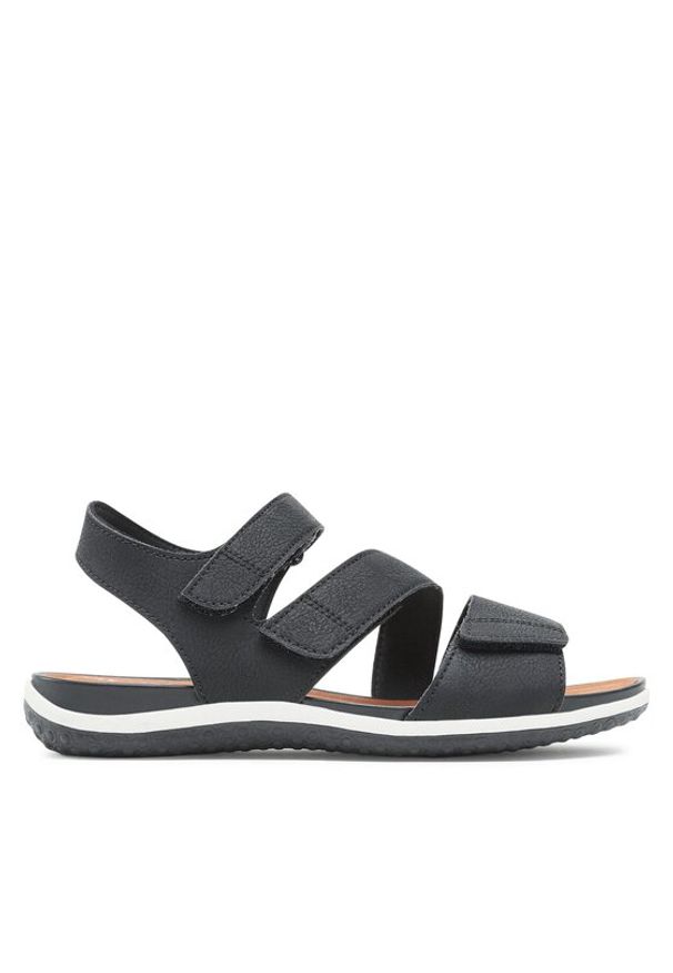 Geox Sandały D Sandal Vega D35R6A000EKC9999 Czarny. Kolor: czarny. Materiał: skóra