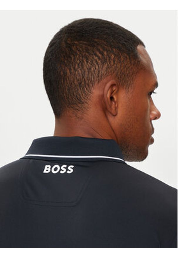 BOSS - Boss Polo Paul Pro 50506203 Granatowy Slim Fit. Typ kołnierza: polo. Kolor: niebieski. Materiał: syntetyk