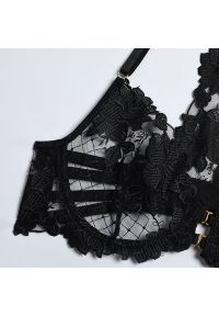 Intica - Komplet bielizny z haftem elegancki i komfortowy Nadien. Kolor: czarny. Materiał: materiał. Wzór: haft #9