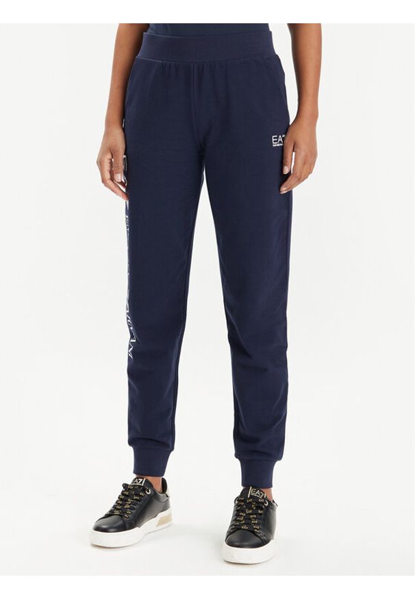 EA7 Emporio Armani Spodnie dresowe 8NTP85 TJTXZ 1554 Granatowy Regular Fit. Kolor: niebieski. Materiał: bawełna