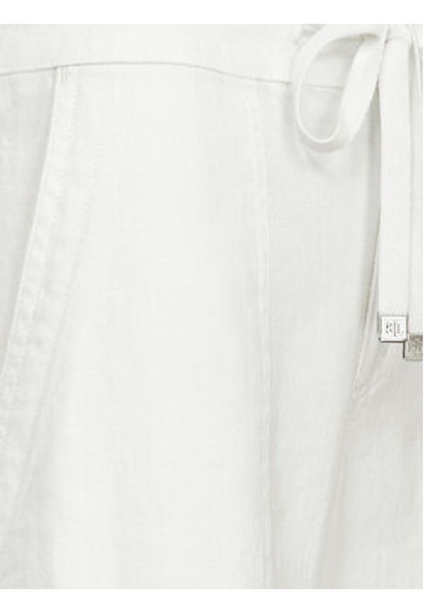 Lauren Ralph Lauren Spodnie materiałowe 200735138001 Biały Wide Leg. Kolor: biały. Materiał: len