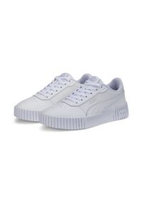 Puma - Młodzieżowe sneakersy Carina 2.0 PUMA White Silver Gray. Kolor: szary, wielokolorowy, biały