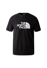Koszulka The North Face Raglan Easy 0A37FVJK31 - czarna. Kolor: czarny. Materiał: bawełna, poliester. Długość rękawa: raglanowy rękaw. Wzór: nadruk #1