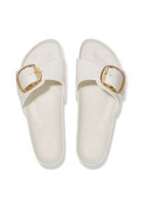 Birkenstock - BIRKENSTOCK Madrid Big Buckle EVA Eggshell Klapki damskie. Okazja: na co dzień, na plażę. Kolor: kremowy. Materiał: materiał. Sezon: lato. Styl: casual, elegancki, wakacyjny, klasyczny #4