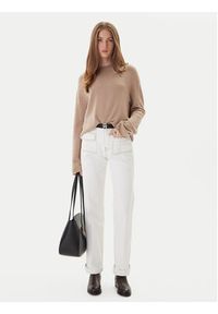TOMMY HILFIGER - Tommy Hilfiger Sweter WW0WW46438 Beżowy Regular Fit. Kolor: beżowy. Materiał: wełna #4