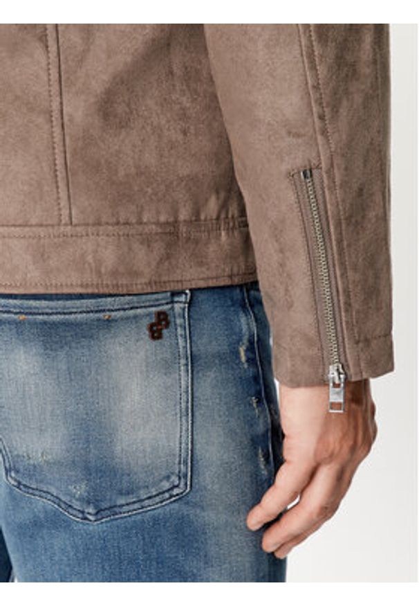 Jack & Jones - Jack&Jones Kurtka z imitacji skóry 12236853 Brązowy Regular Fit. Kolor: brązowy. Materiał: skóra