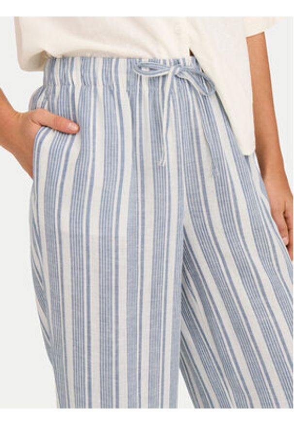 only - ONLY Spodnie materiałowe Caro 15291807 Błękitny Loose Fit. Kolor: niebieski. Materiał: len