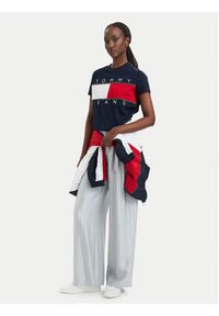 Tommy Jeans T-Shirt Flag DW0DW22818 Granatowy Regular Fit. Kolor: niebieski. Materiał: bawełna #3