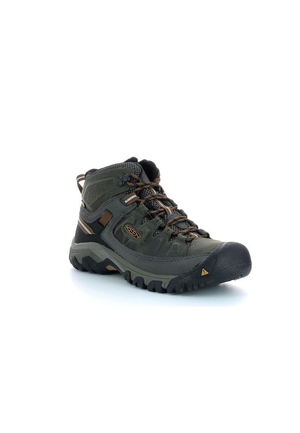 keen - Buty trekkingowe męskie Keen Targhee Iii Mid WP. Wysokość cholewki: za kostkę. Zapięcie: sznurówki. Kolor: wielokolorowy, szary. Materiał: materiał, syntetyk, skóra. Szerokość cholewki: normalna