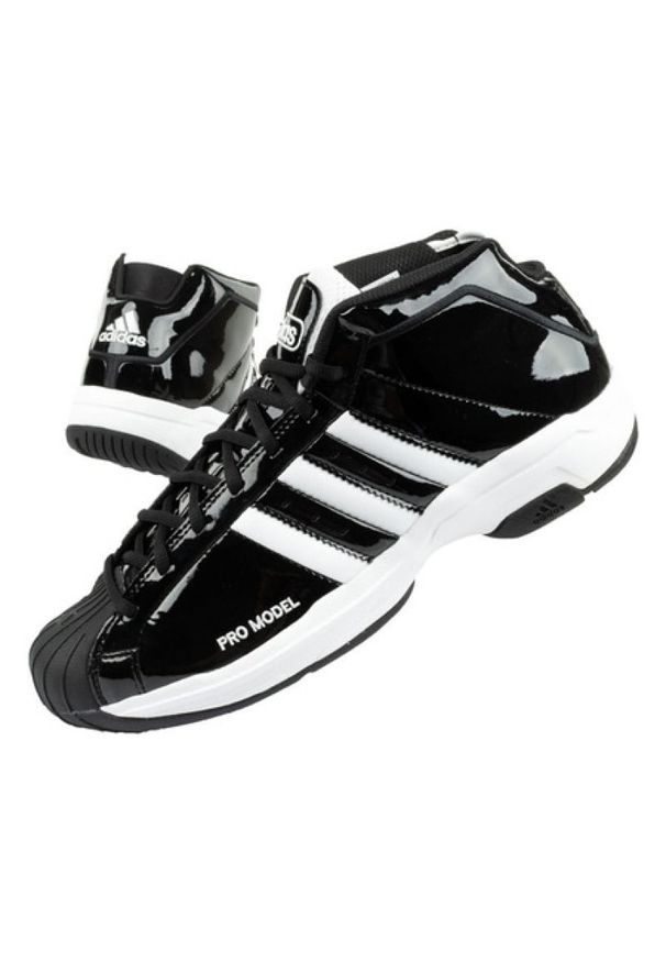 Adidas - Buty sportowe adidas Pro Model 2G M EF9821 czarne. Okazja: na co dzień. Zapięcie: sznurówki. Kolor: czarny. Materiał: guma, lakier, materiał. Szerokość cholewki: normalna. Sport: koszykówka, fitness