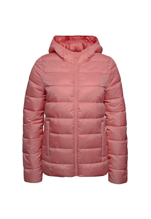 Champion - Kurtka turystyczna damska Down Jacket. Typ kołnierza: kaptur. Kolor: różowy. Materiał: poliester